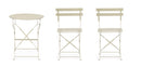 Set 3 Pezzi Bistrot da Giardino con Tavolo e 2 Sedie in Acciaio Verniciato Austin Gypsum  