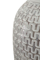Vaso Resina Wave Ø21x43 cm in Resina Argento e Bianco      