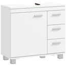 Mobile Sottolavabo Bagno 70x30x 64 cm con Armadietto in MDF Bianco      