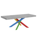 Tavolo Allungabile 160-420x90x77 cm Volantis Premium Cemento Telaio 4B 