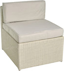Poltrona da Giardino in Polyrattan con Cuscino Miami Bianca