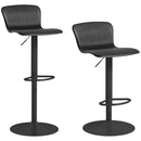 Set 2 Sgabelli da Bar con Schienale Girevoli e con Altezza Regolabile 76,5-97,5 cm in Polipropilene Nero      
