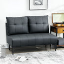 Divano 2 Posti Design Moderno 115x73x83 cm Senza Braccioli e Trapuntato in Finta Pelle Nero  
