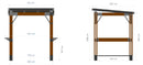 Gazebo da Giardino per BBQ Keter Signature Grill 247x200x238 cm in Resina Effetto Legno Grigio Grafite e Noce 