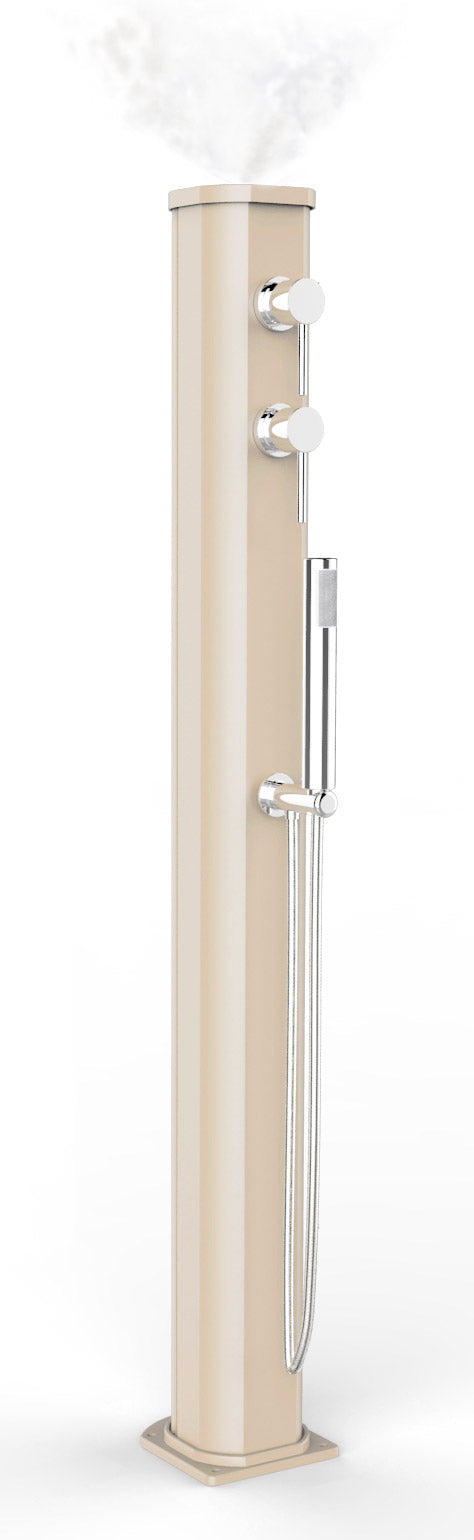 Doccia Solare da Esterno con Nebulizzatore Miscelatore e Doccetta Mobile Arkema Jolly Go Champagne Bronze sconto