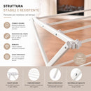 Stendibiancheria Pieghevole Salvaspazio 72x38x104 cm da Esterno e Interno Bianco