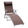 Lettino Prendisole Relax Reclinabile Pieghevole Telaio in Metallo Marrone 137x63.5x100.5 cm