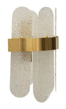 Lampada da Muro Gris 20x14x28 cm in Vetro e Ferro Oro e Bianco      
