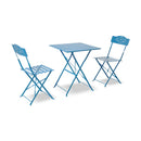 Set Tavolo 4 Sedie da Giardino in Acciaio Nero