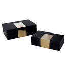 Set 2 Scatole in Legno nero rettangolare 