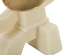 Decorazione Samurai Oda Quarzy 17x7,5x18,5 cm in Resina e Metallo Bianco e Oro      