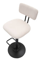 Sgabello Bar Light Bianco 41x47,5x85 cm in Ferro e Compensato e Spugna e Poliestere Nero e Bianco      