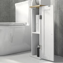 Mobile Bagno Porta Carta Igienica Salvaspazio 18x20x80 cm con Armadietto e Mensola in MDF Bianco      