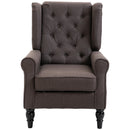 Poltrona per Salotto in Stile Francese con Seduta Imbottita e Cuscini 74x86x102 cm in Poliestere Marrone