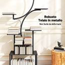 Portapiante a 8 Livelli 74x26x158,5 cm con Design a S per Interni ed Esterni in Metallo Nero      
