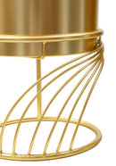 Porta Vasi Coppia Spirally Ø23x35 cm - Ø20x30 cm in Ferro Oro      