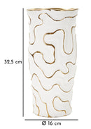 Vaso Adore Ø16x32,5 cm in Ceramica Bianco e Oro      