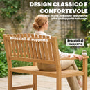 Panchina da Giardino 2 Persone 112x64x92 cm Seduta e Schienale a Doghe in Legno Acacia FSC Naturale      