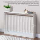 Copritermosifone a Doghe 120x18x84 cm in MDF e Acciaio Bianco