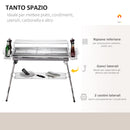 Barbecue a Carbone Carbonella Portatile in Acciaio 100x43x68 cm  Rack