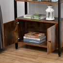 Libreria Moderna 3 Ripiani e Armadietto 70x30x120 cm in Metallo e Legno Truciolare Marrone