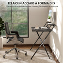 Scrivania Pieghevole 81,5x62x86,5 cm con Ripiano per Monitor Nero   