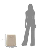 Puff Dublino Cone Ø41x45 cm in MDF e Spugna e Poliestere Bianco      