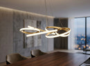 Lampadario LED Glovy Gold Ø55x120 cm in Alluminio e Ferro e PVC Oro e Bianco      