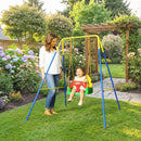 Altalena da Giardino per Bambini Trasformabile 3 in 1 Telaio in Metallo Verde      