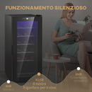 Cantinetta Frigorifero 18 Bottiglie di Vino Display e Luce LED e Controllo Temperatura   