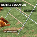 Trespolo per Galline a 4 Livelli per 4-6 Polli in Legno e Acciaio Zincato Colore Legno      