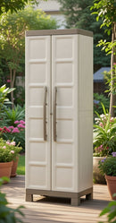 Armadio da Esterno 4 Ripiani 65x45x182H cm in Plastica Keter Excellence Alto Beige/Tortora