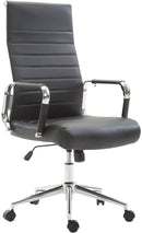Sedia Poltrona Direzionale da Ufficio 57x55x104/111 cm in Acciaio e Similpelle Beige