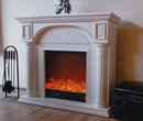 Camino Elettrico da Pavimento 102x120x33 cm Effetto Fiamma 1500W Lisbona mini Bianco
