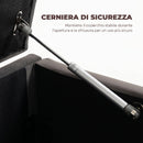Cassapanca Contenitore 137x41x42 cm Capienza 140L con Seduta Ampia Imbottita Capacità 240kg in Velluto Grigio      