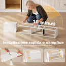 Lampada da Terra 26x26x160 cm Struttura con Ripiani Luce Regolabile Interruttore a Pedale e Porte USB in MDF Bianco      