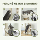 Albero Tiragraffi per Gatti con Lettino 48,5x40x76 cm in Peluche e Iuta Beige 