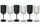 Set 6 Calici Frosted in Vetro 450 ml Villa d'Este Home Tivoli Masai Black