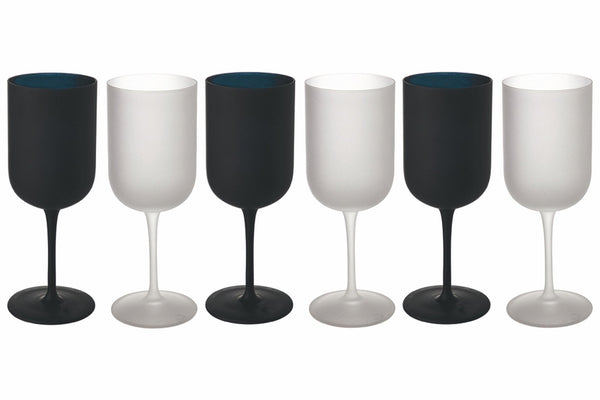 Set 6 Calici Frosted in Vetro 450 ml Villa d'Este Home Tivoli Masai Black acquista