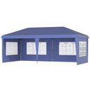 Gazebo da Giardino  Regolabile in Altezza con Pareti Removibili 6x3m in Acciaio e Poliestere Blu