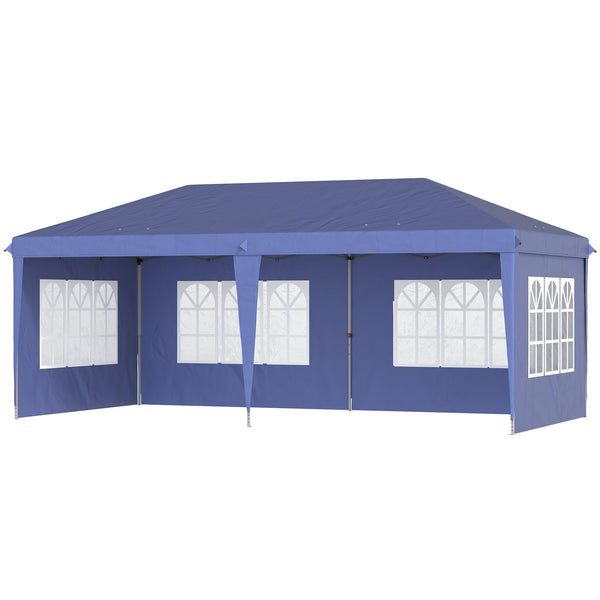 Gazebo da Giardino Regolabile in Altezza con Pareti Removibili 6x3m in Acciaio e Poliestere Blu prezzo