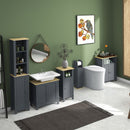 Mobiletto Bagno 1 Anta con Barra 20x20x80 cm in MDF e Truciolato Grigio