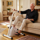 Cyclette per Riabilitazione Braccia e Gambe con Altezza e Resistenza Regolabili Display LCD Bianco      
