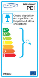 Plafoniera 2xE27 Ganci Cromo Vetro Lastra Bianco-Viola E-Energy Dario