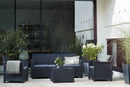 Set da Giardino Divano 2 Poltrone e Tavolino in Resina Keter Emma Lounge Antracite