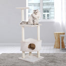 Albero Tiragraffi per Gatti 3 Livelli Crema 49x48x130 cm 