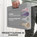 Set 8 Manubri 10 kg Totali con Valigetta Porta Pesi in Metallo PU e Plastica Multicolore Rosa      