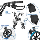 Deambulatore Rollator Sedile per Anziani o Disabili 53x67x81–91 cm Seduta Imbottita Bianco e Nero      