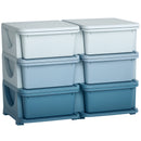 Cassettiera per Cameretta 6 Cassetti 75x37x56.5 cm in PP Blu   