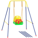 Altalena da Giardino per Bambini Trasformabile 3 in 1 Telaio in Metallo Verde      